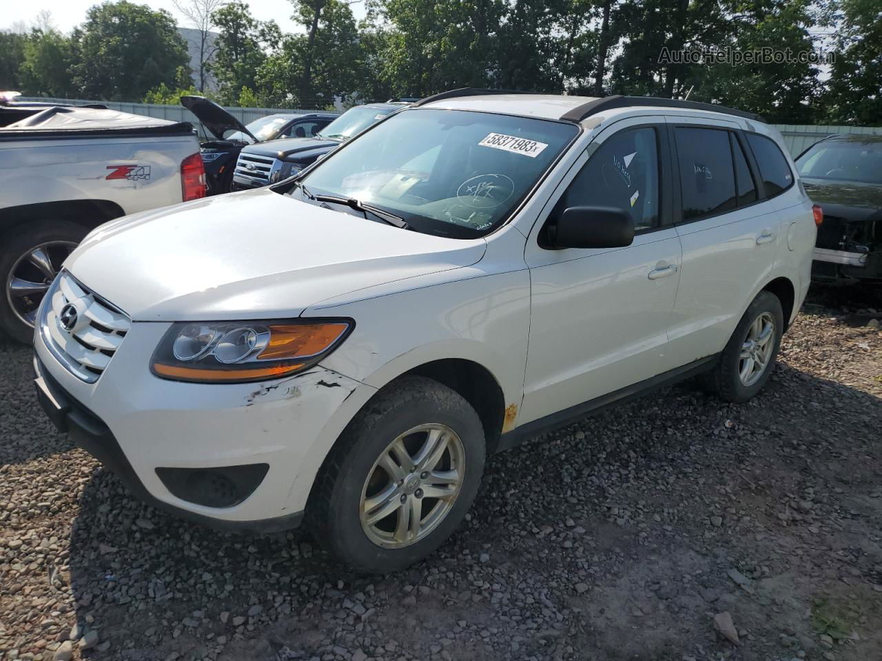 2010 Hyundai Santa Fe Gls Белый vin: 5NMSGDAB5AH337907