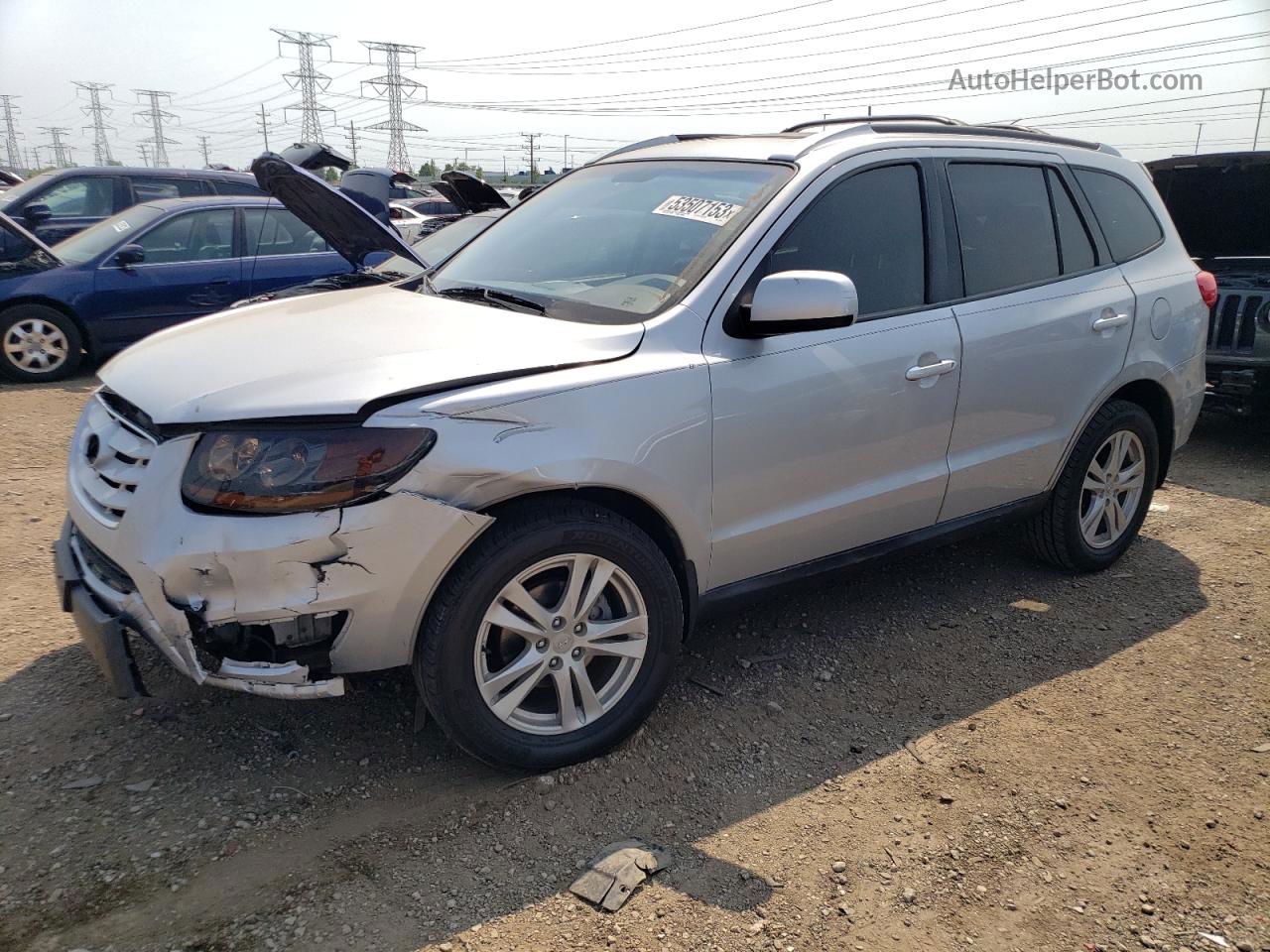 2010 Hyundai Santa Fe Se Silver vin: 5NMSH4AG7AH343863