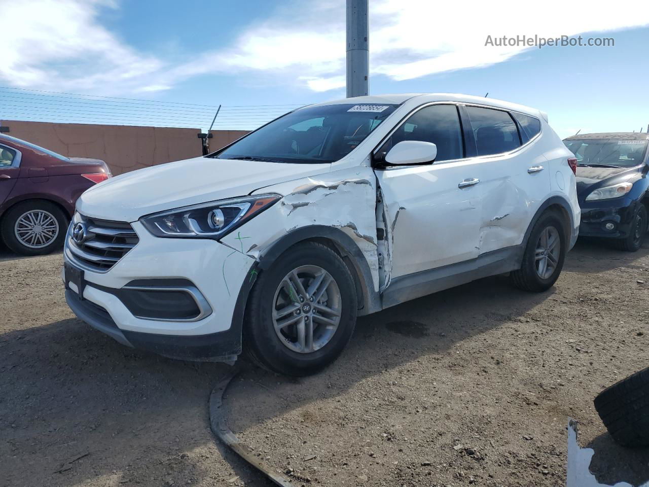 2018 Hyundai Santa Fe Sport  White vin: 5NMZTDLB6JH085284