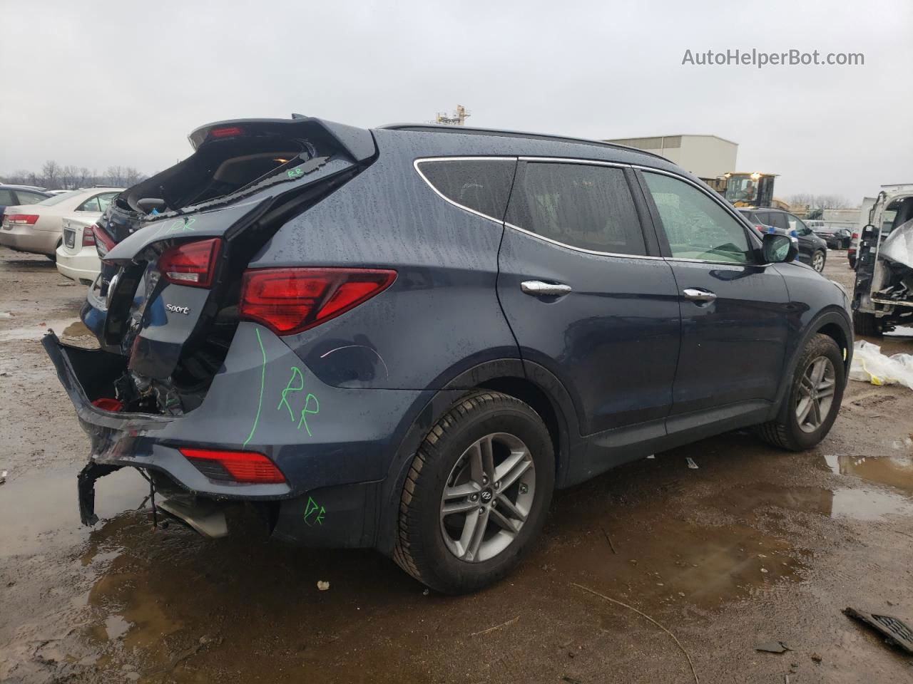 2018 Hyundai Santa Fe Sport  Синий vin: 5NMZU3LB1JH078511