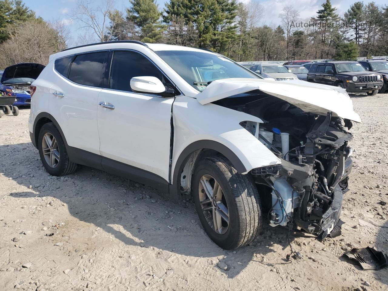 2018 Hyundai Santa Fe Sport  White vin: 5NMZUDLB8JH104978