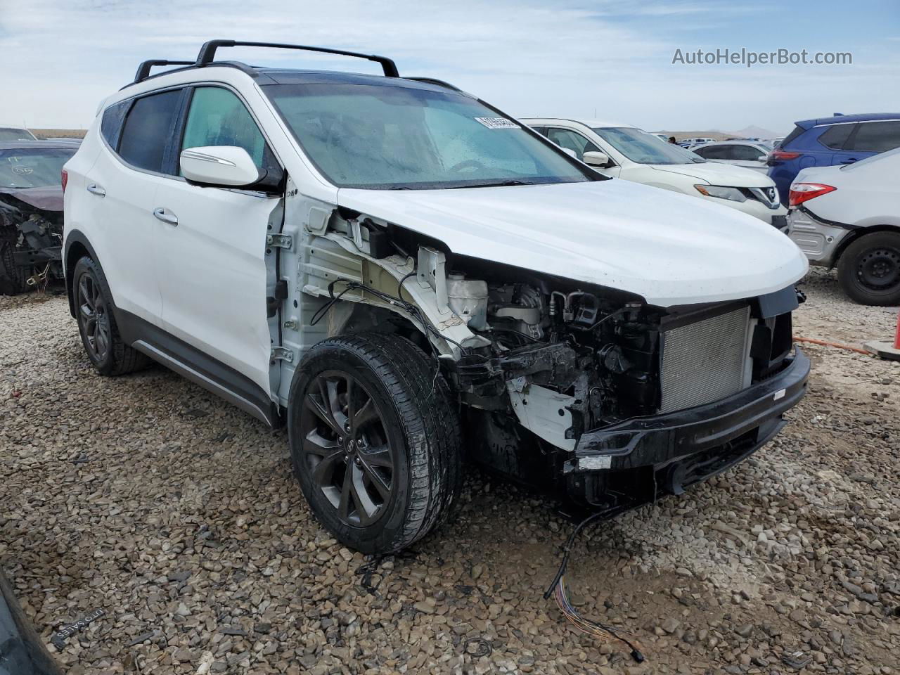 2018 Hyundai Santa Fe Sport  White vin: 5NMZWDLA2JH100796