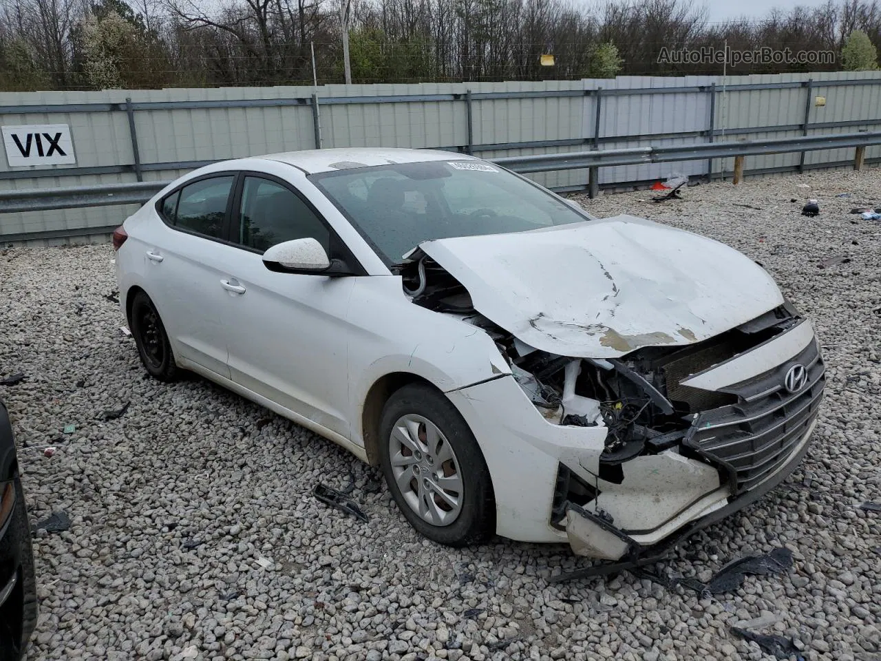 2019 Hyundai Elantra Se White vin: 5NPD74LF0KH462312