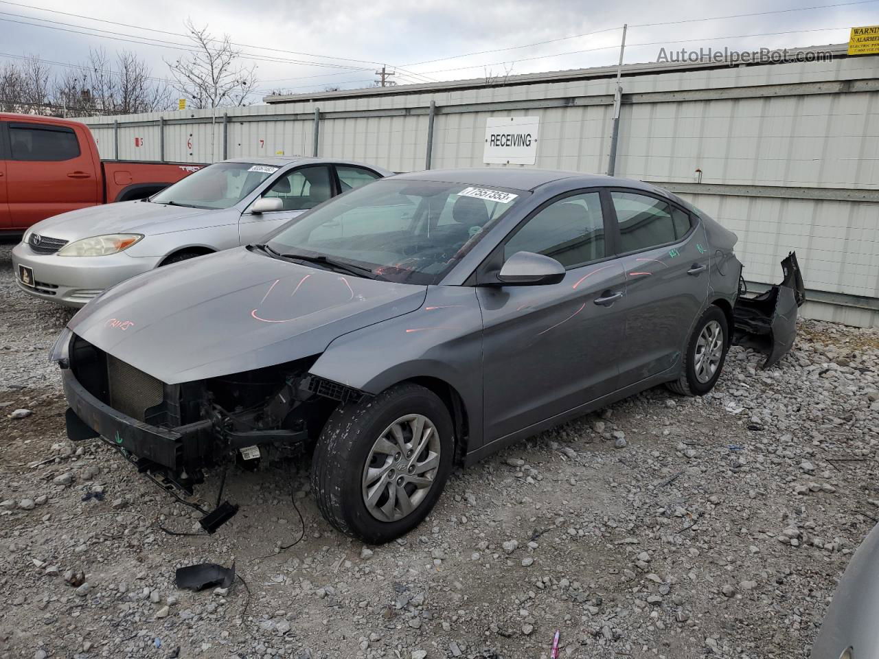 2019 Hyundai Elantra Se Gray vin: 5NPD74LF0KH468479