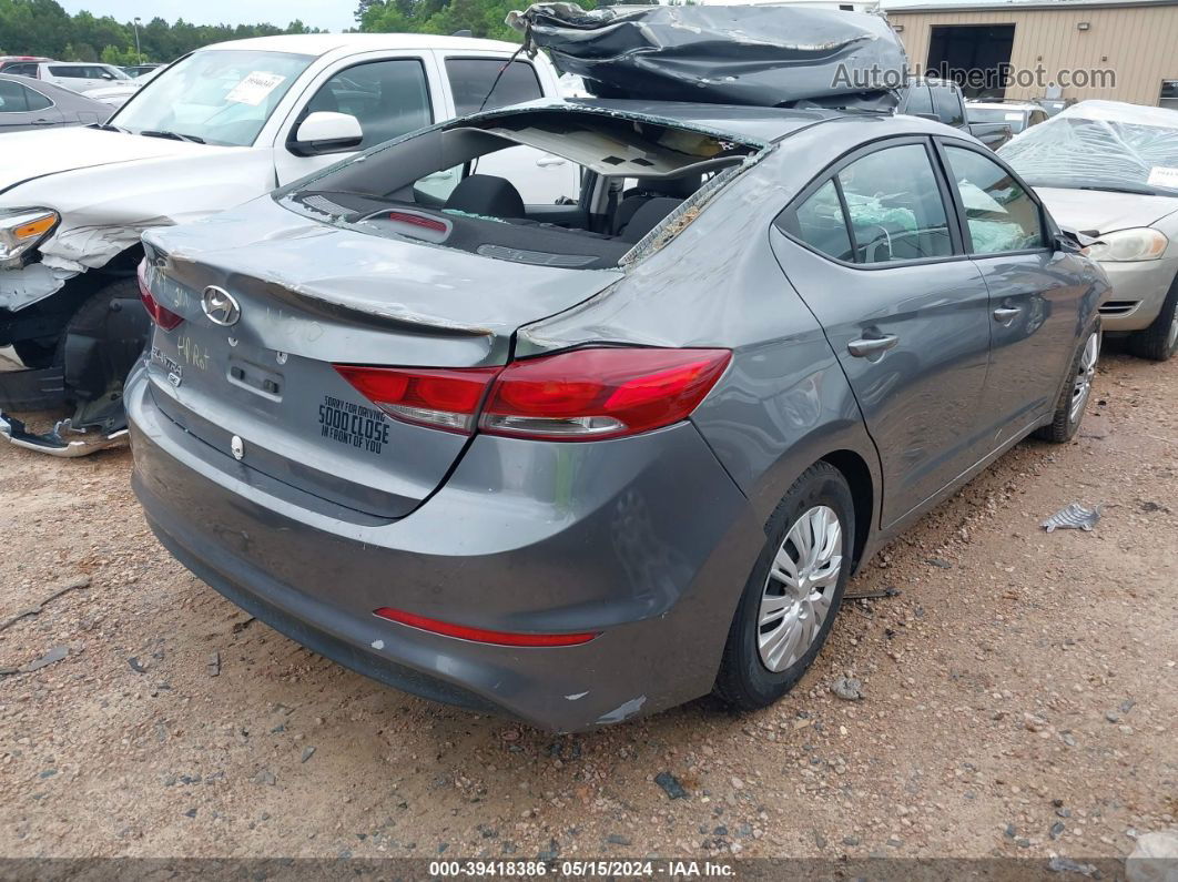 2018 Hyundai Elantra Se Gray vin: 5NPD74LF1JH354327