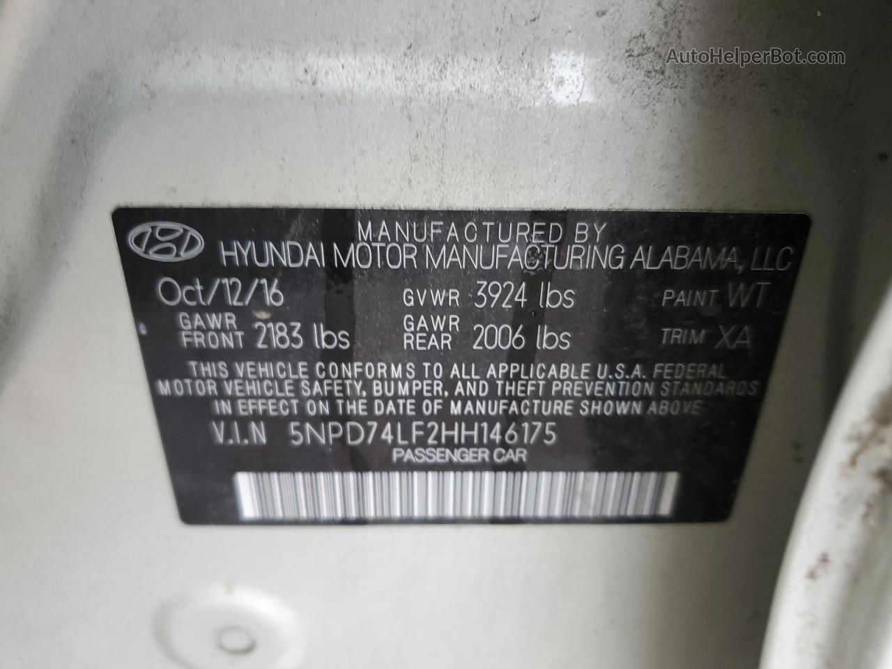 2017 Hyundai Elantra Se Silver vin: 5NPD74LF2HH146175