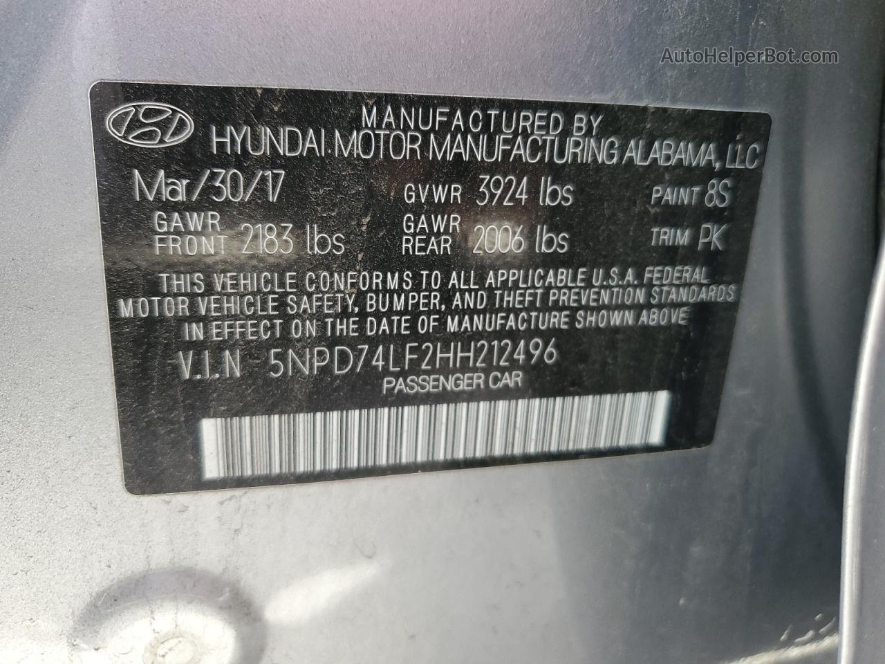 2017 Hyundai Elantra Se Black vin: 5NPD74LF2HH212496