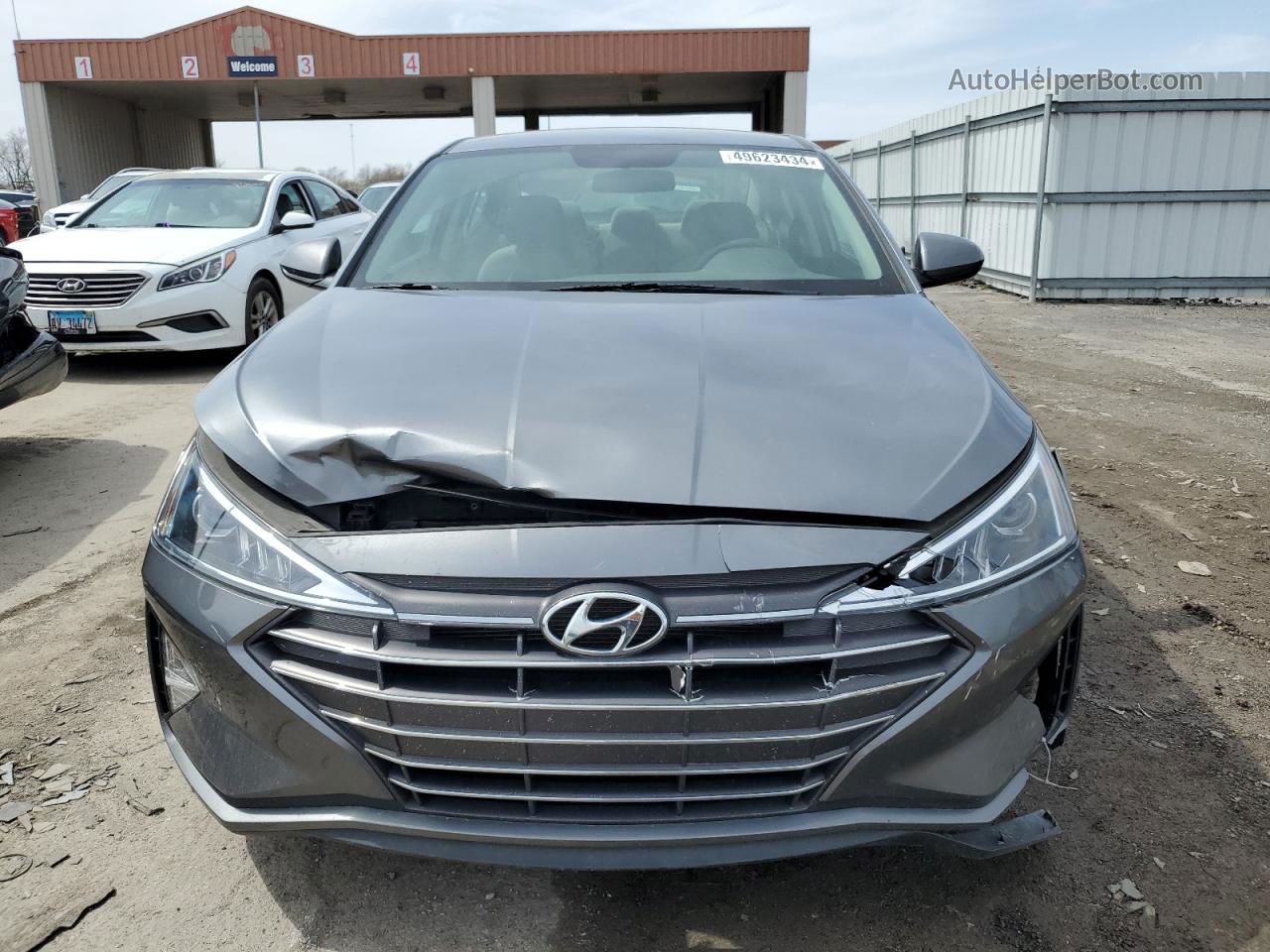 2019 Hyundai Elantra Se Gray vin: 5NPD74LF2KH422040