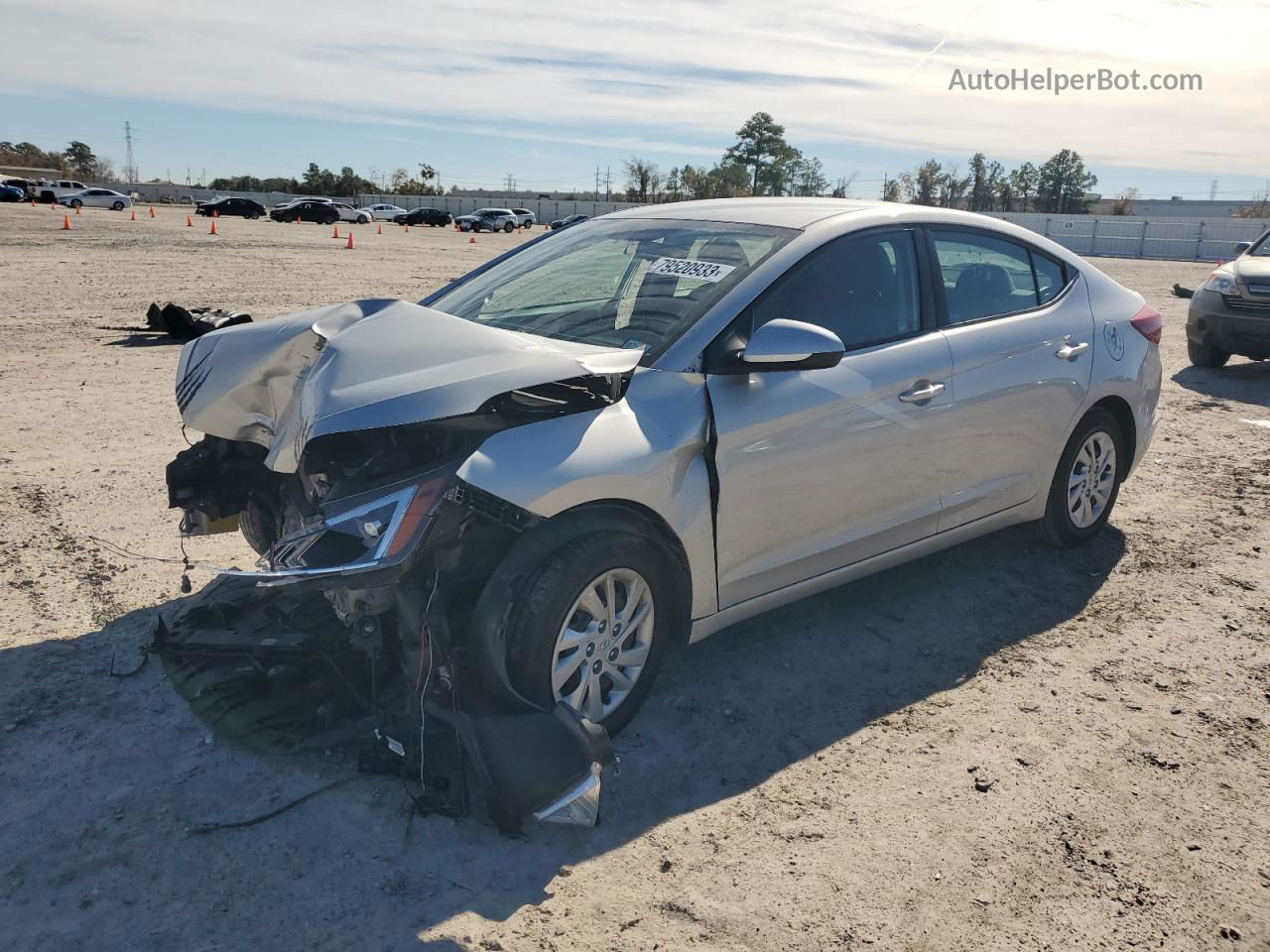 2019 Hyundai Elantra Se Silver vin: 5NPD74LF2KH450839