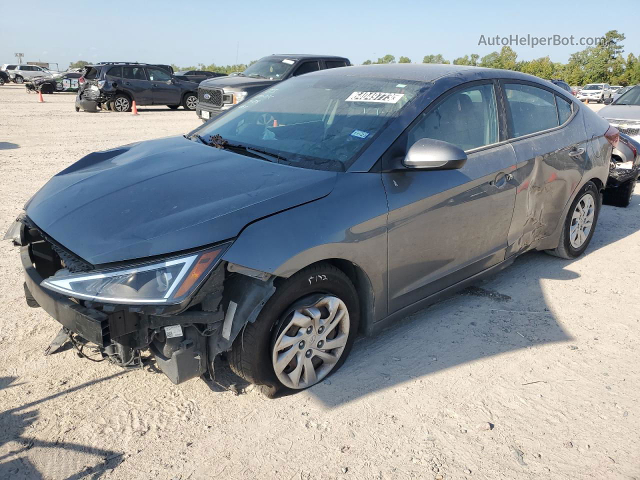 2019 Hyundai Elantra Se Gray vin: 5NPD74LF2KH470315