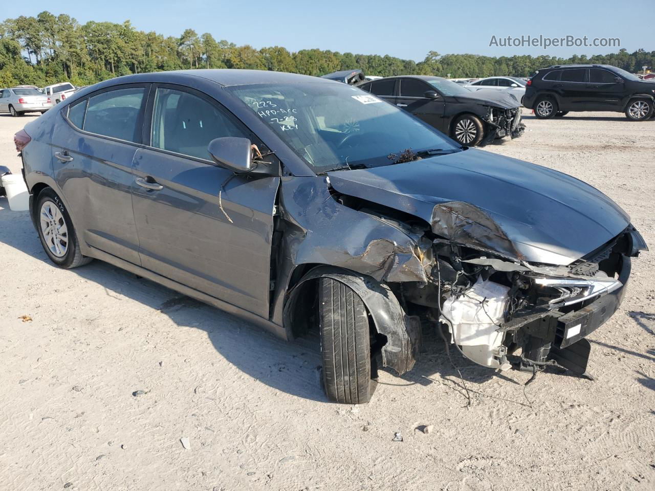 2019 Hyundai Elantra Se Gray vin: 5NPD74LF2KH470315