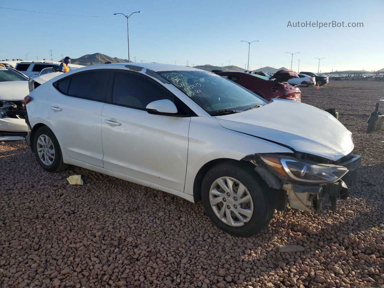 2017 Hyundai Elantra Se White vin: 5NPD74LF3HH152731