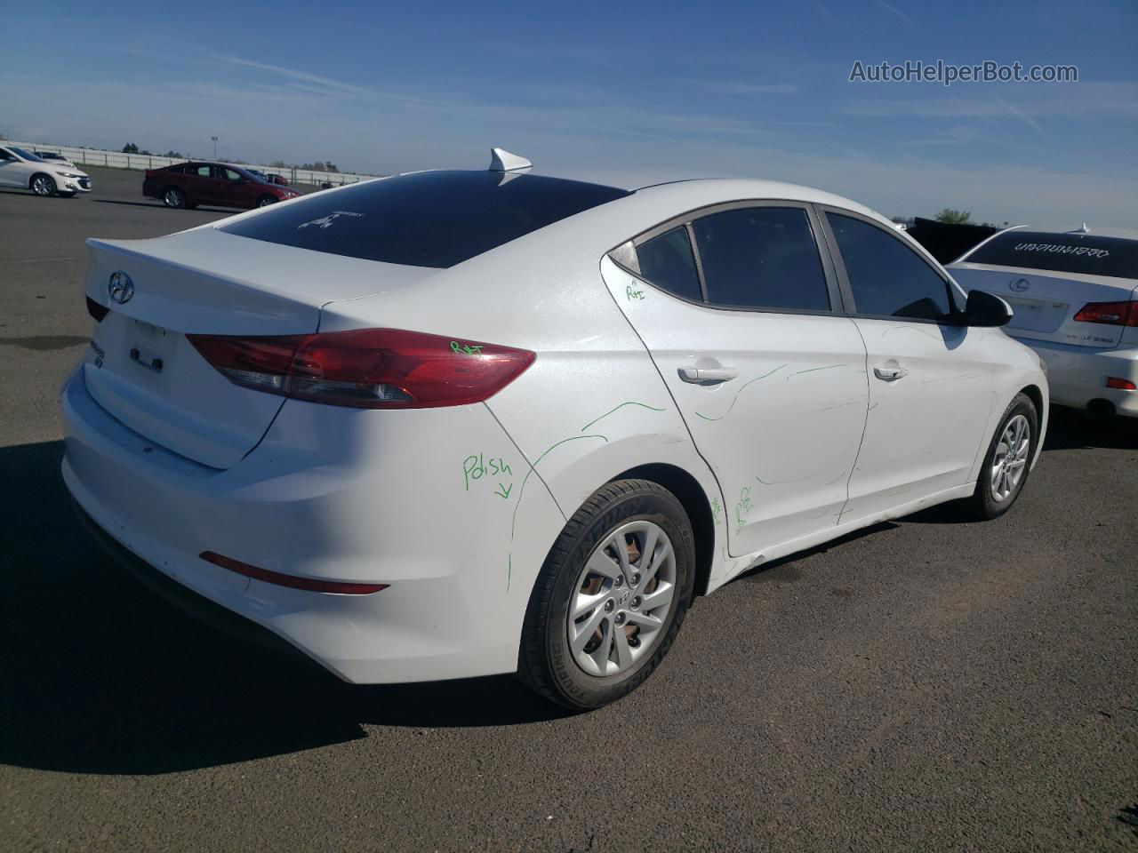 2017 Hyundai Elantra Se White vin: 5NPD74LF3HH153135