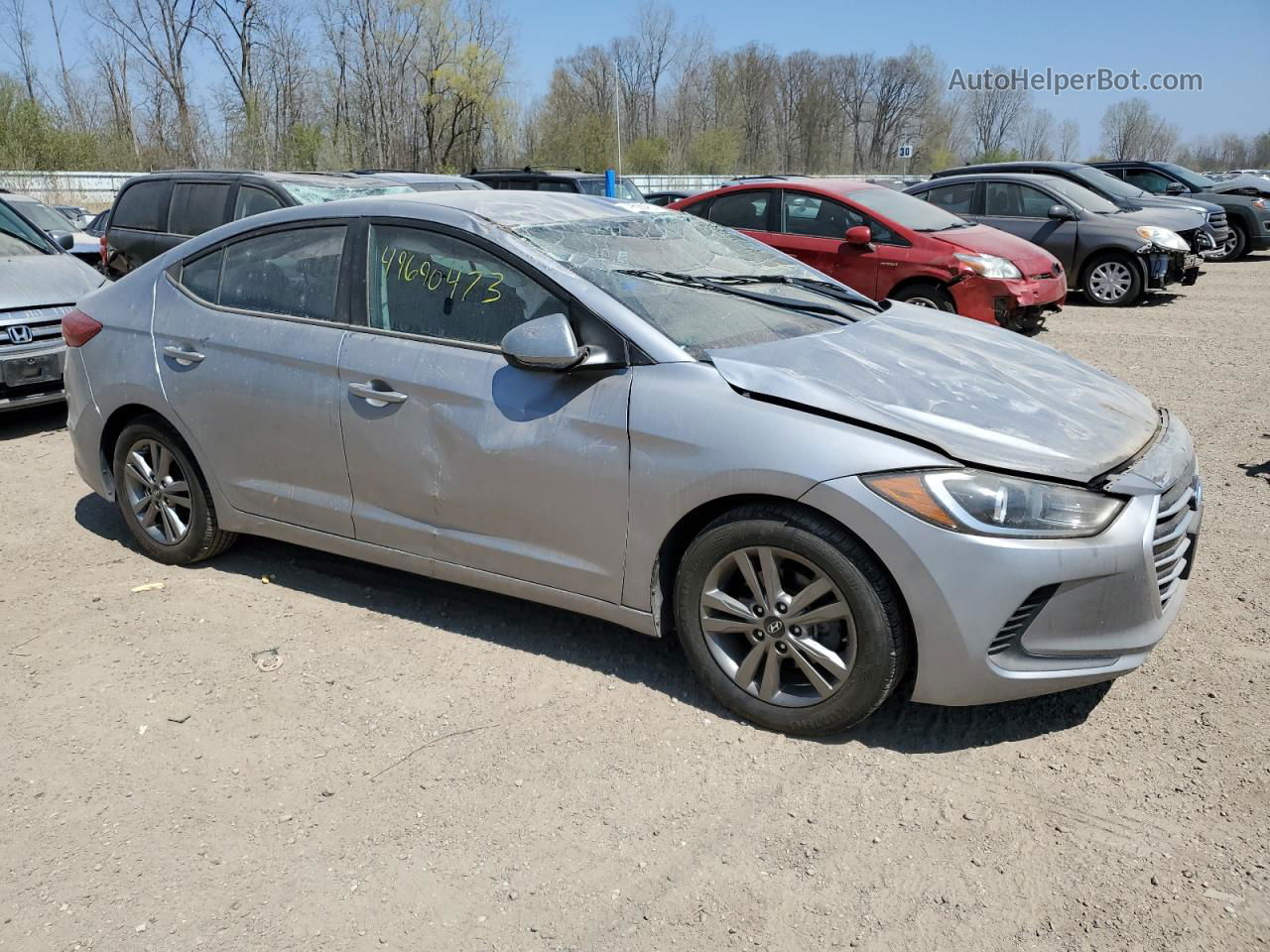 2017 Hyundai Elantra Se Gray vin: 5NPD74LF3HH167424