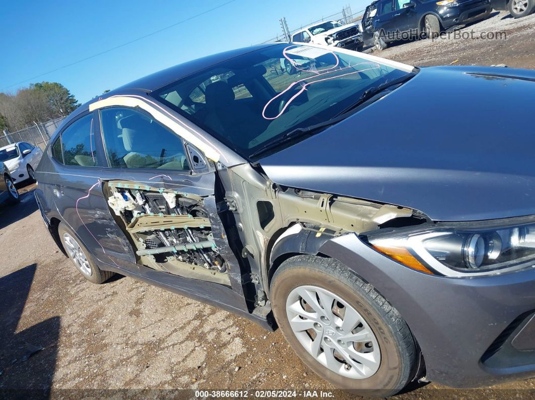 2018 Hyundai Elantra Se Gray vin: 5NPD74LF3JH286127