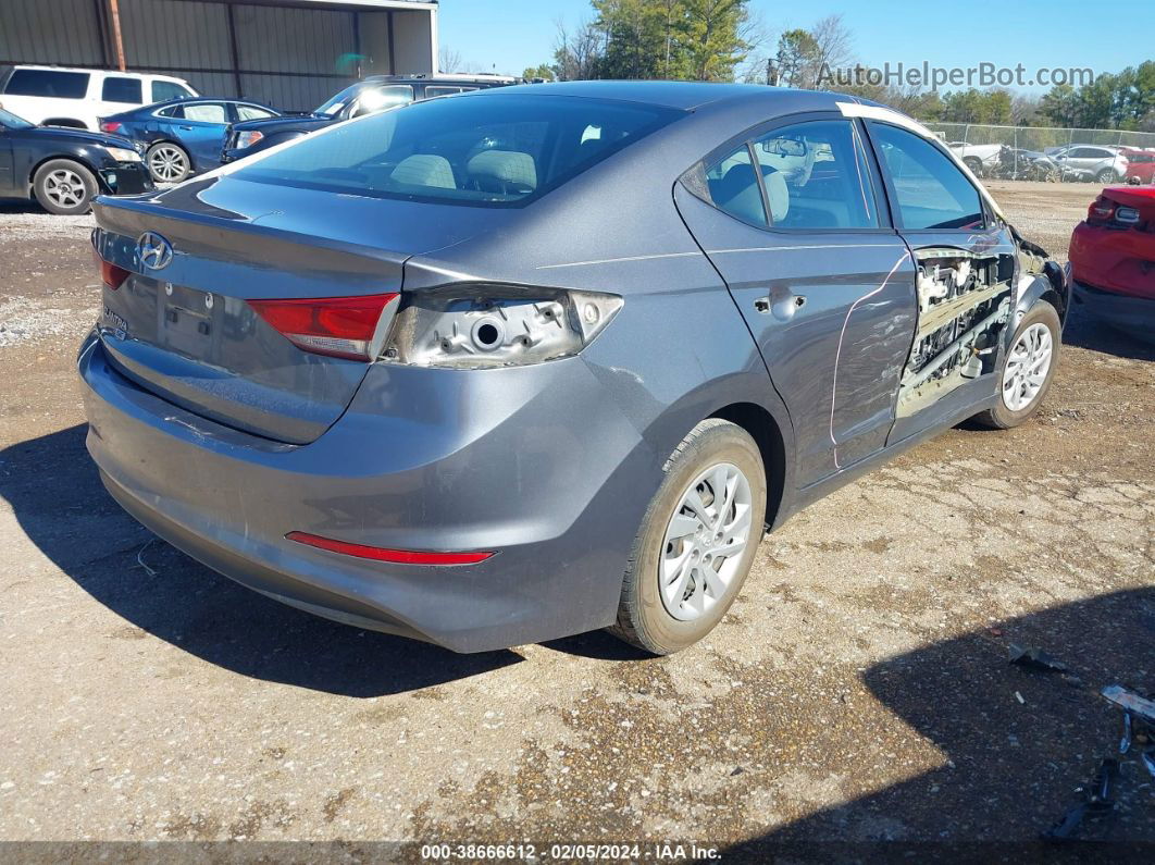 2018 Hyundai Elantra Se Gray vin: 5NPD74LF3JH286127