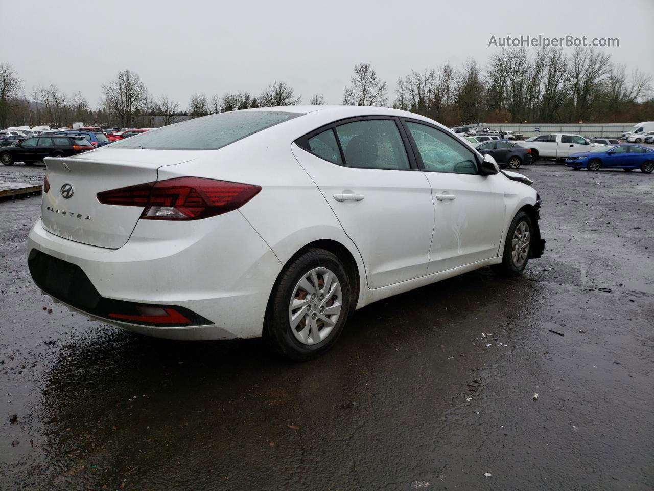 2019 Hyundai Elantra Se White vin: 5NPD74LF3KH455001