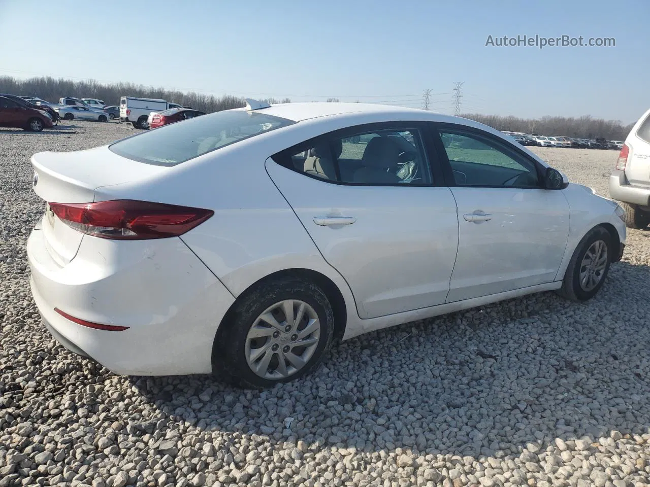 2017 Hyundai Elantra Se White vin: 5NPD74LF4HH147716