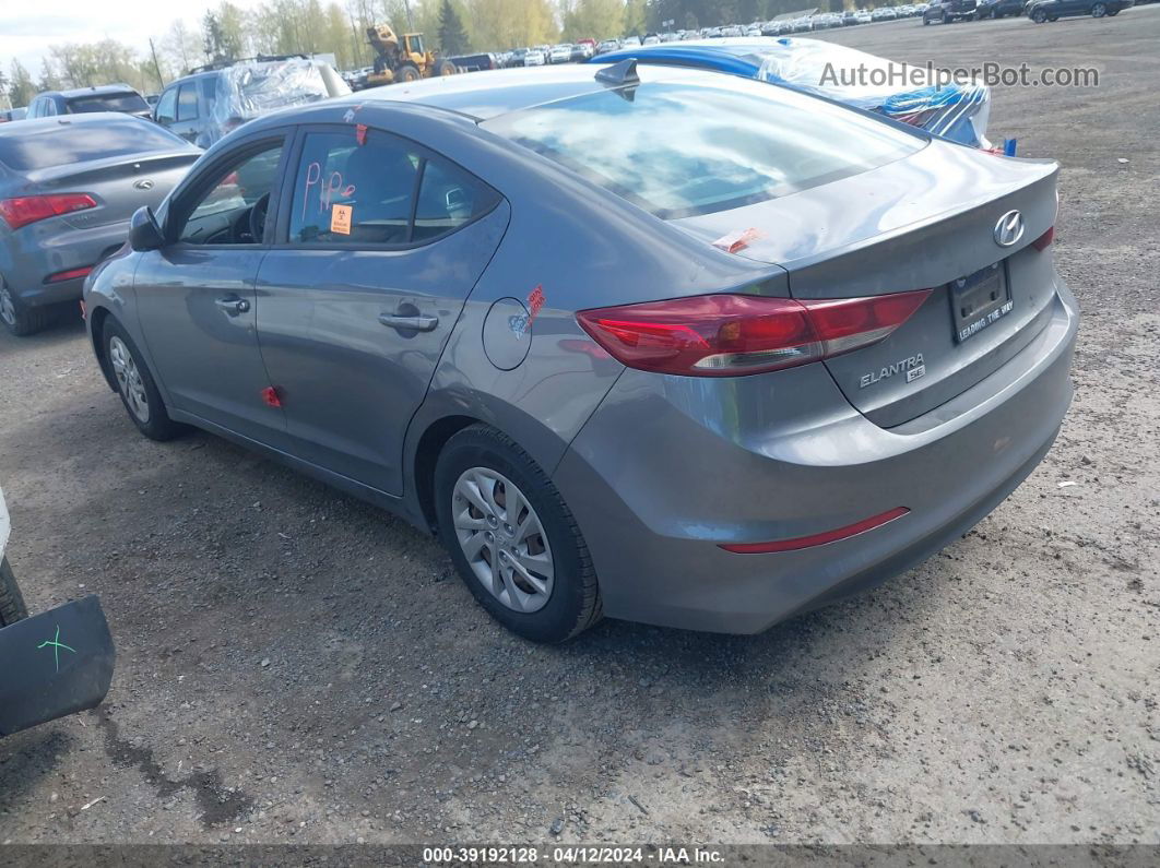 2018 Hyundai Elantra Se Gray vin: 5NPD74LF4JH383854