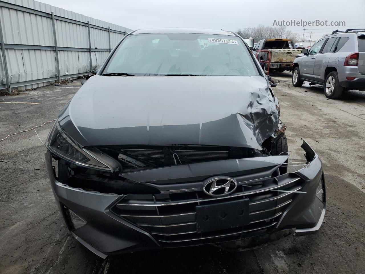 2019 Hyundai Elantra Se Gray vin: 5NPD74LF4KH489531