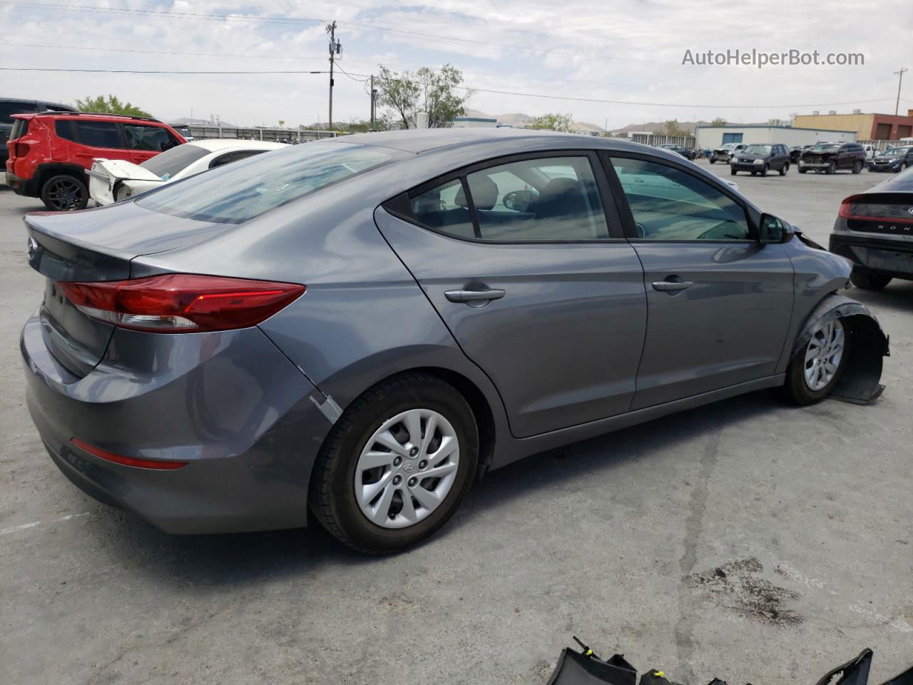 2018 Hyundai Elantra Se Gray vin: 5NPD74LF5JH352158