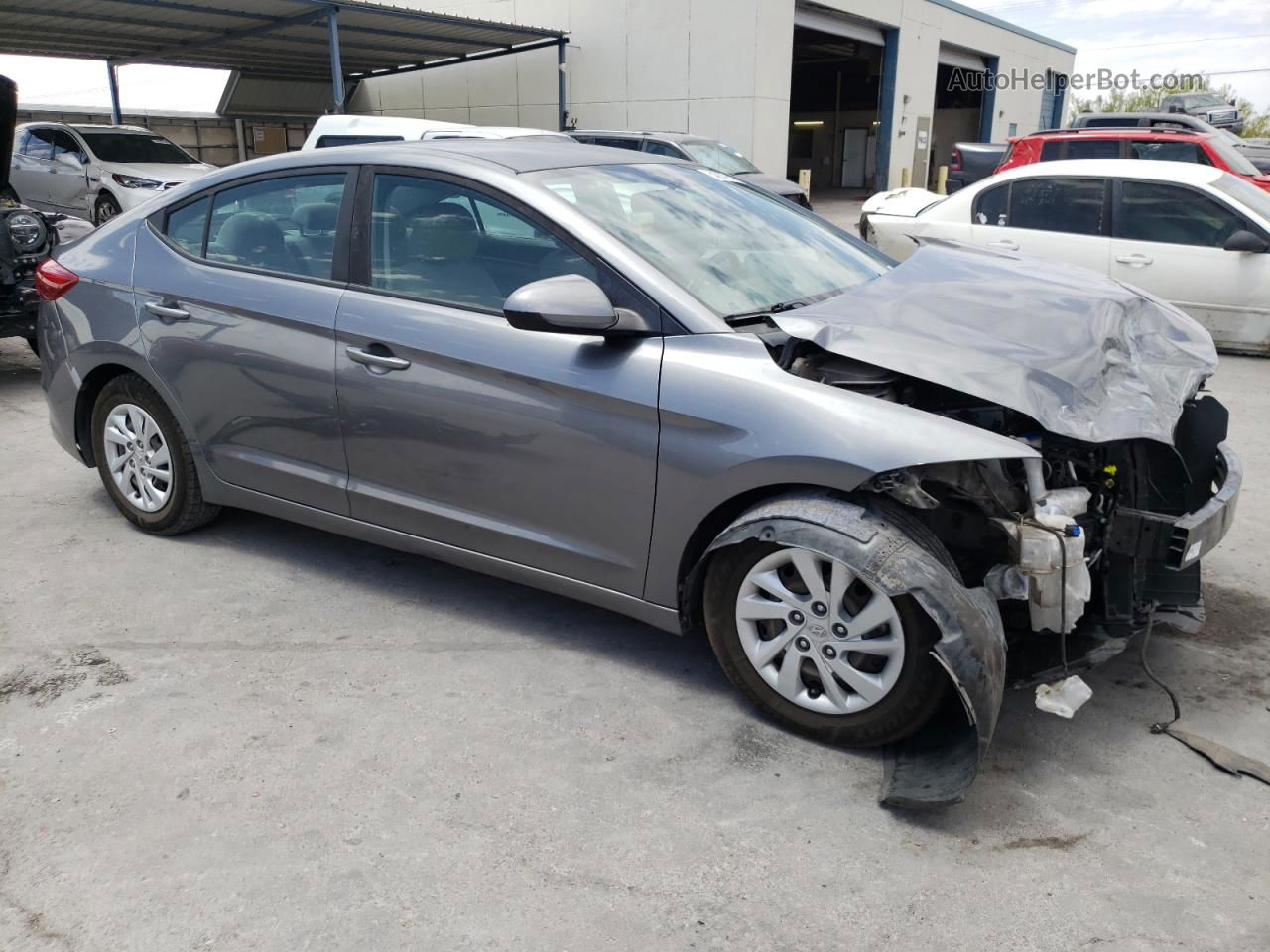 2018 Hyundai Elantra Se Gray vin: 5NPD74LF5JH352158