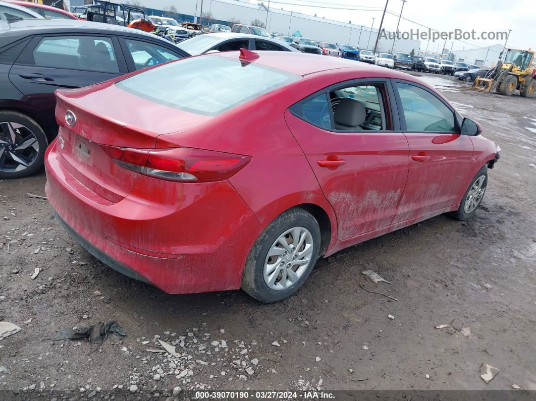 2017 Hyundai Elantra Se Red vin: 5NPD74LF6HH206085