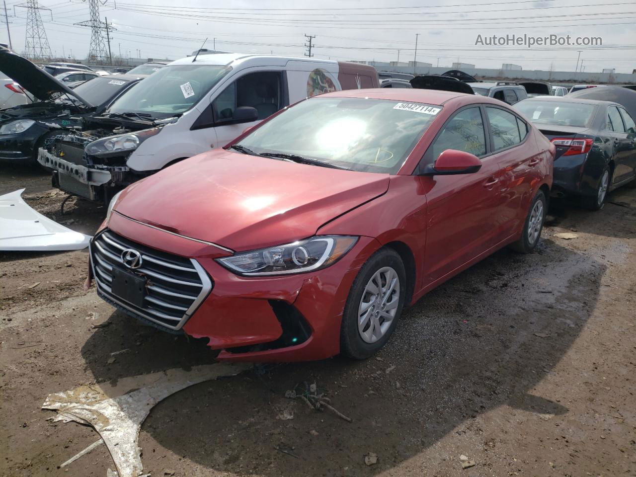 2017 Hyundai Elantra Se Red vin: 5NPD74LF7HH154773