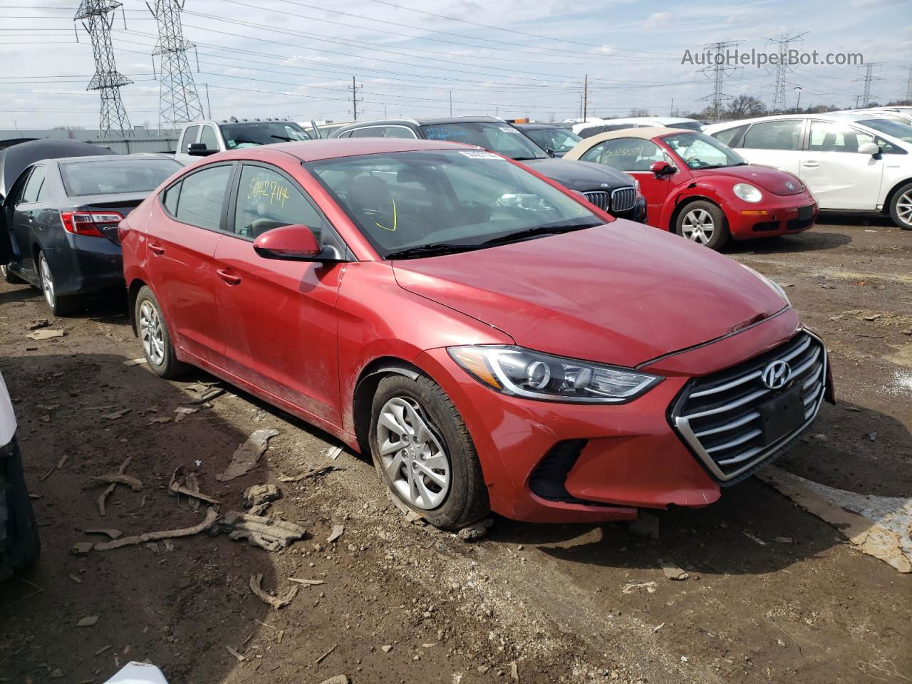 2017 Hyundai Elantra Se Red vin: 5NPD74LF7HH154773