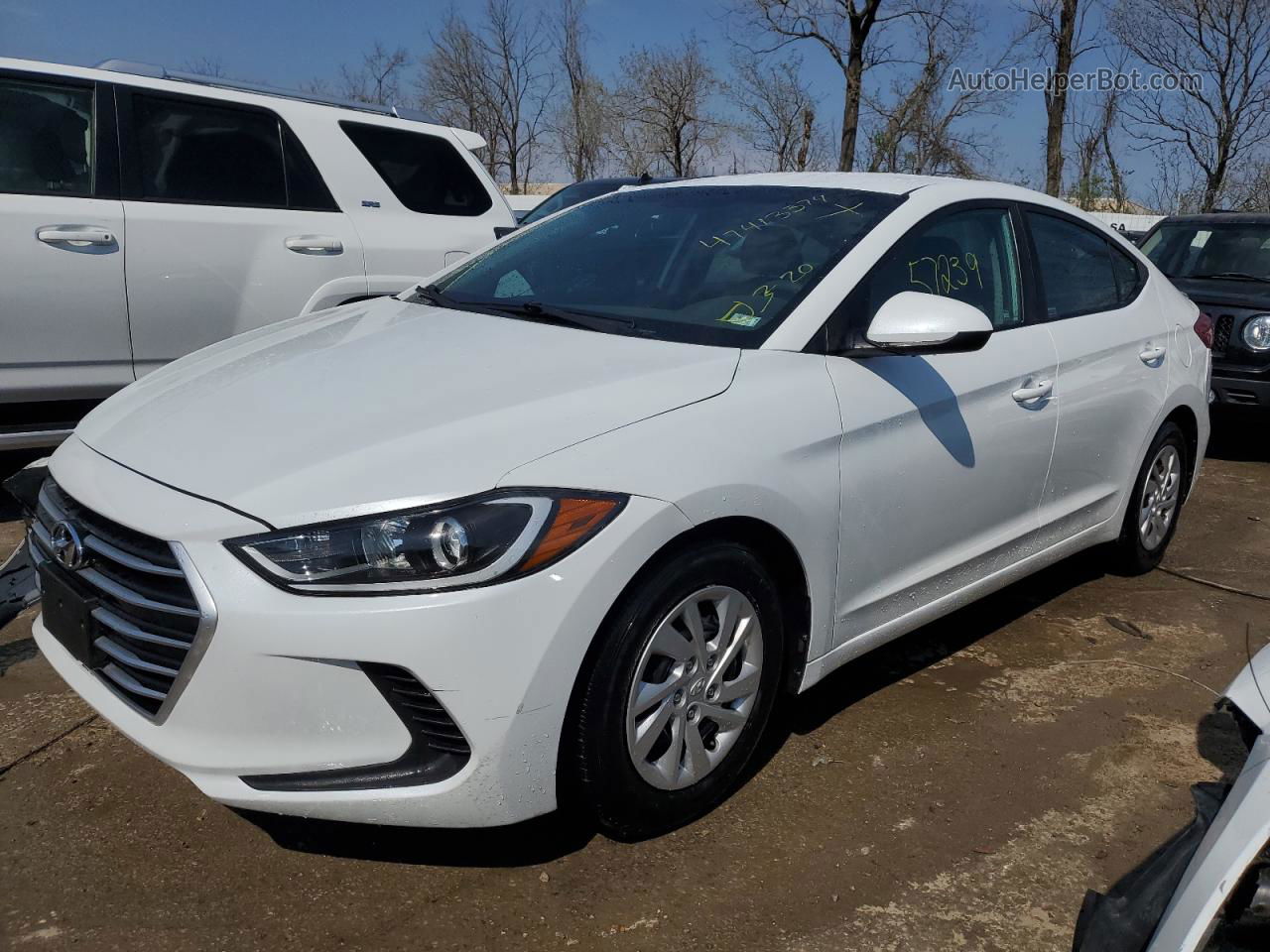 2017 Hyundai Elantra Se White vin: 5NPD74LF7HH199017