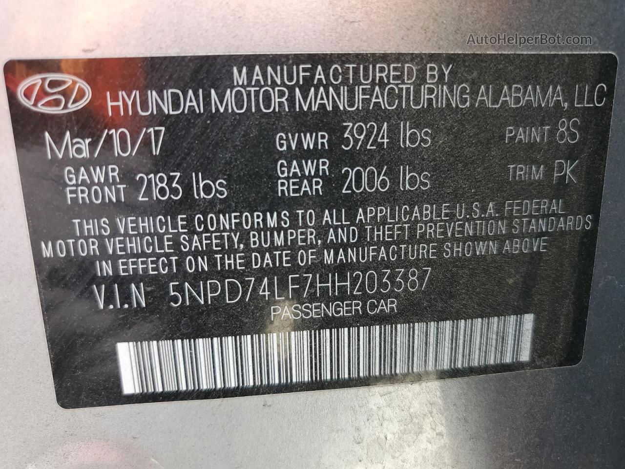 2017 Hyundai Elantra Se Серебряный vin: 5NPD74LF7HH203387