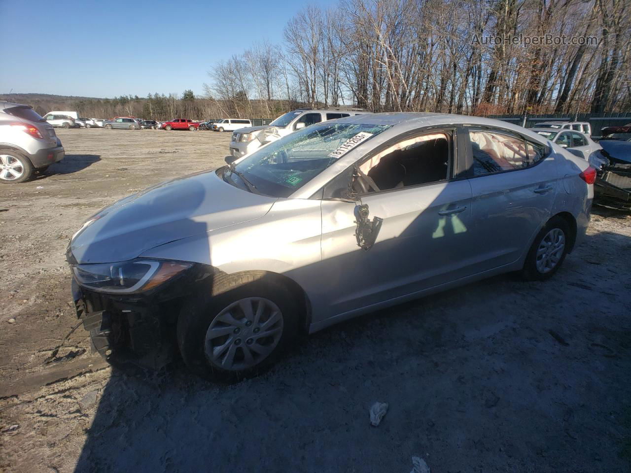 2018 Hyundai Elantra Se Silver vin: 5NPD74LF7JH260372