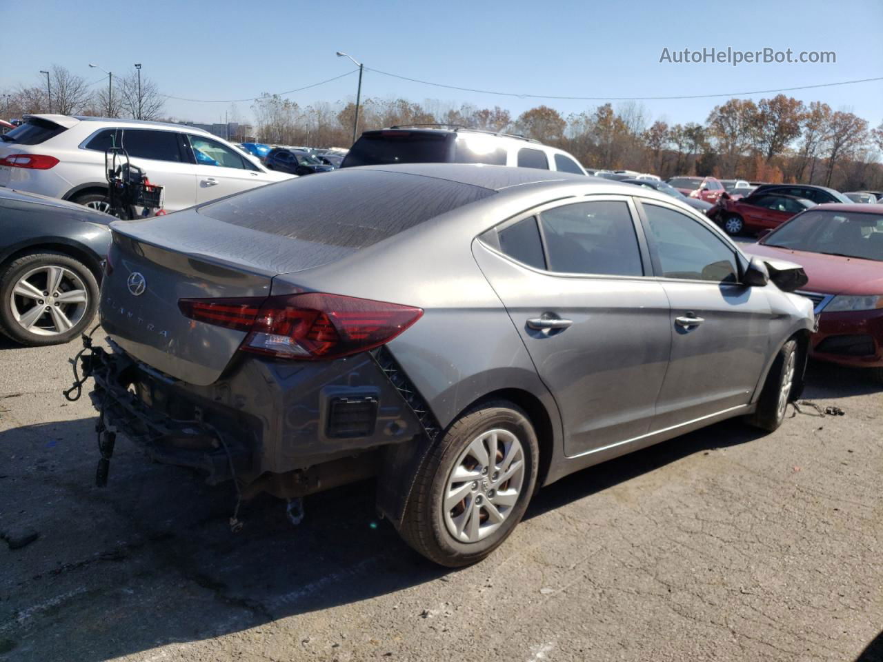 2019 Hyundai Elantra Se Gray vin: 5NPD74LF7KH414872