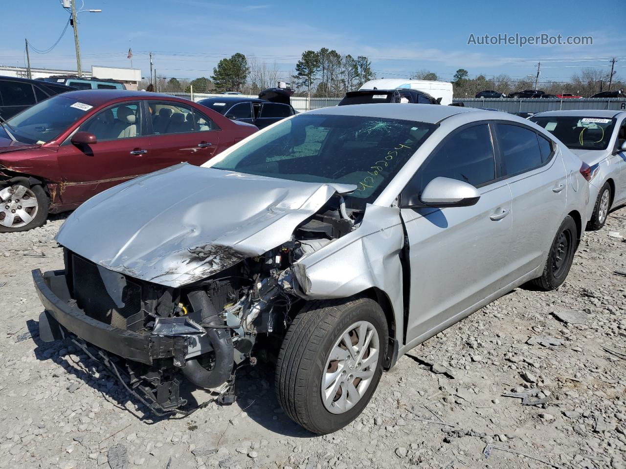 2019 Hyundai Elantra Se Silver vin: 5NPD74LF7KH446625