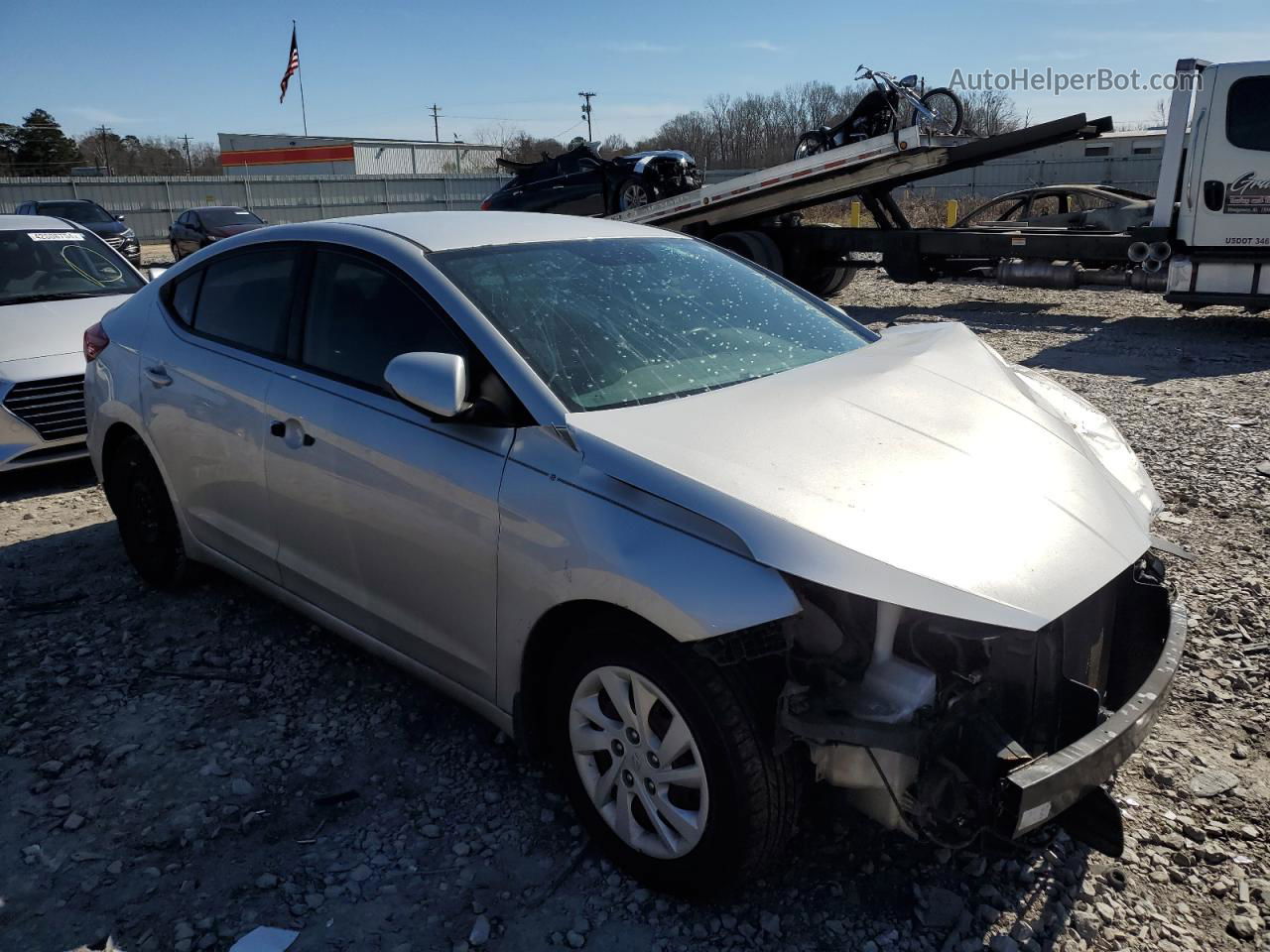 2019 Hyundai Elantra Se Silver vin: 5NPD74LF7KH446625