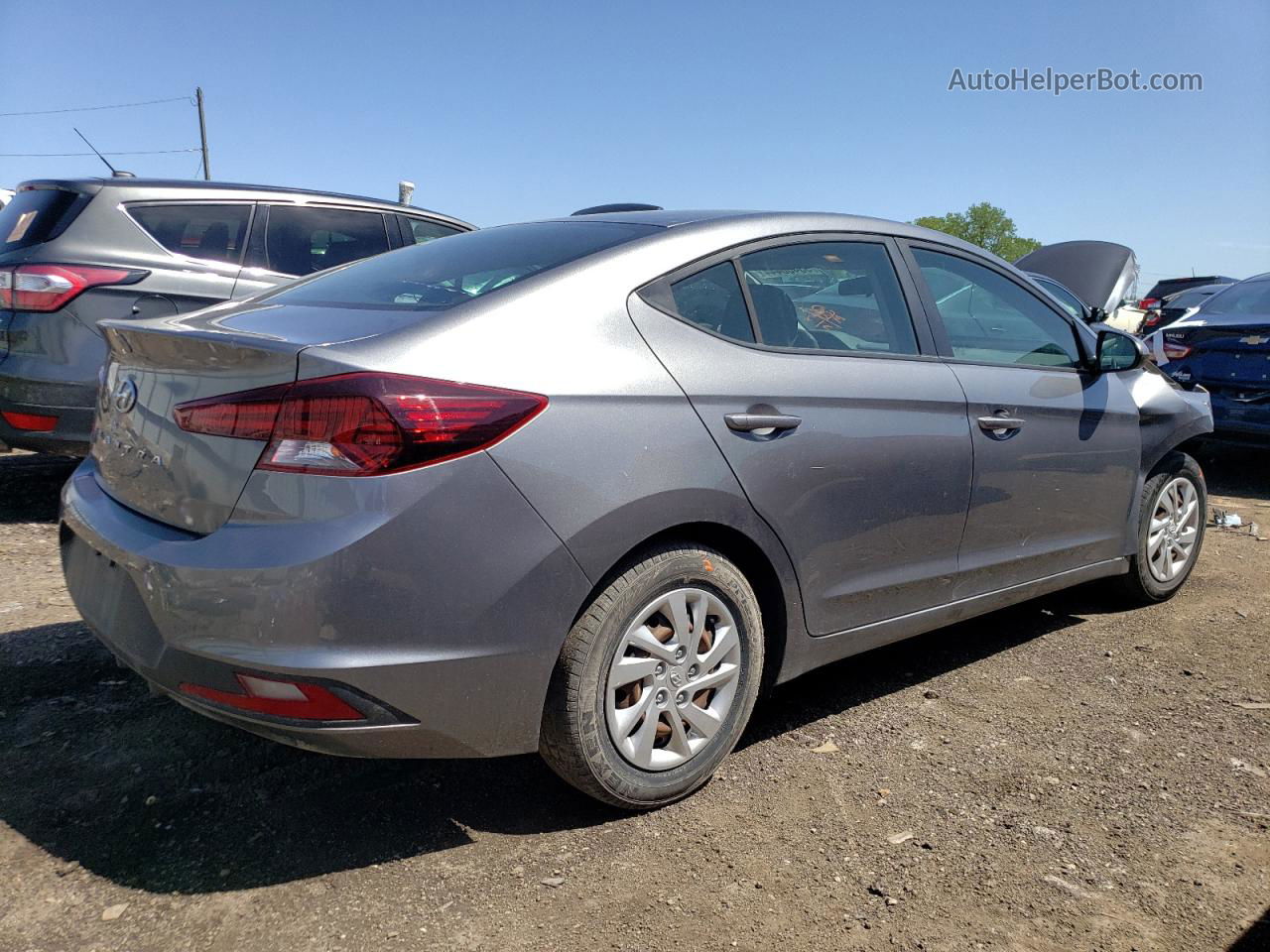 2019 Hyundai Elantra Se Gray vin: 5NPD74LF7KH481021