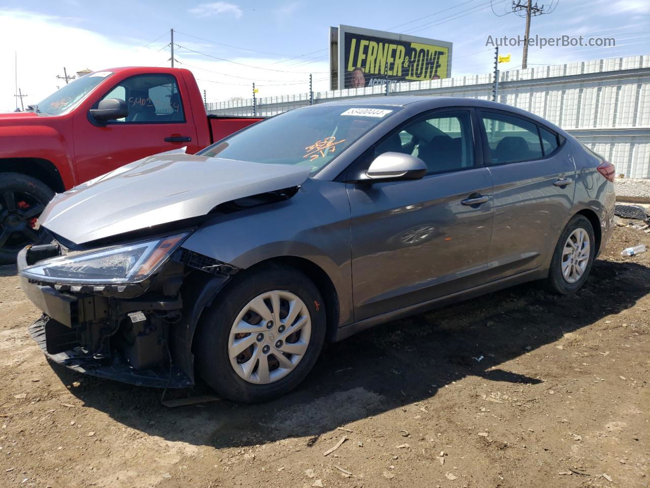 2019 Hyundai Elantra Se Gray vin: 5NPD74LF7KH481021