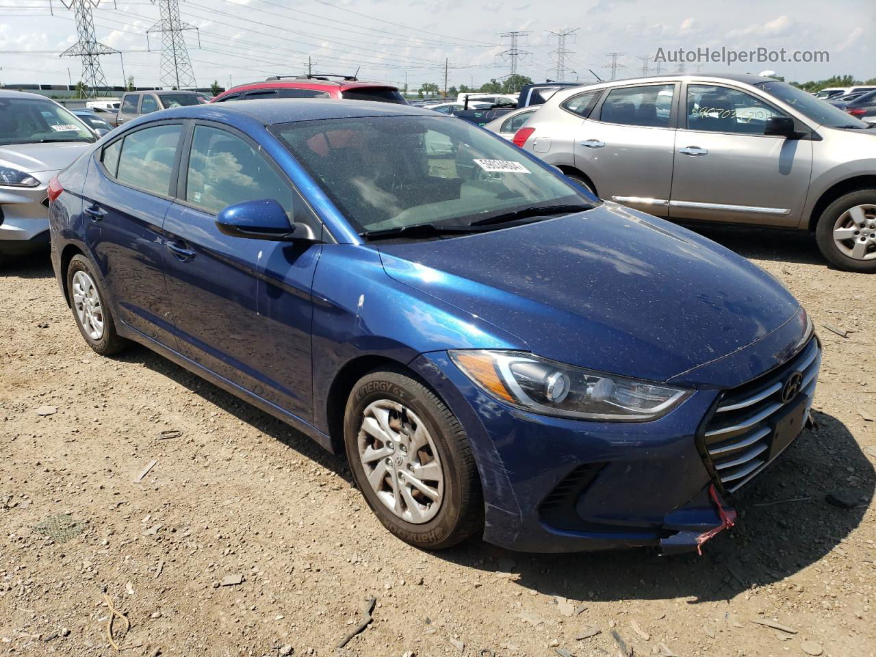 2017 Hyundai Elantra Se Синий vin: 5NPD74LF9HH078540