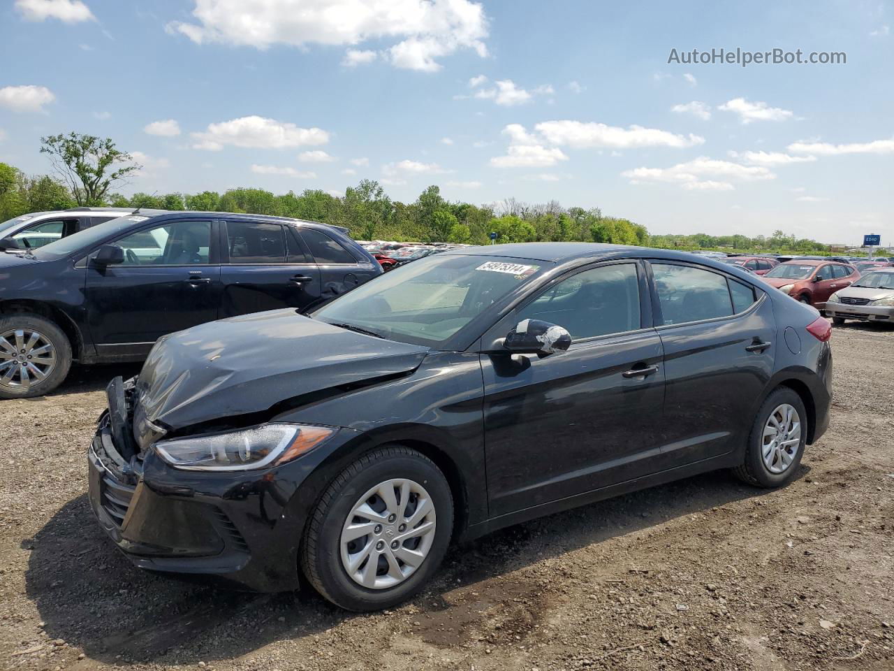 2018 Hyundai Elantra Se Black vin: 5NPD74LF9JH229494