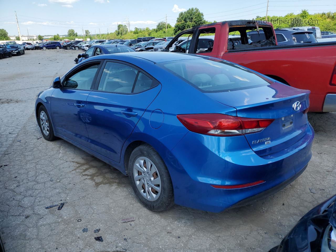 2018 Hyundai Elantra Se Синий vin: 5NPD74LF9JH274404