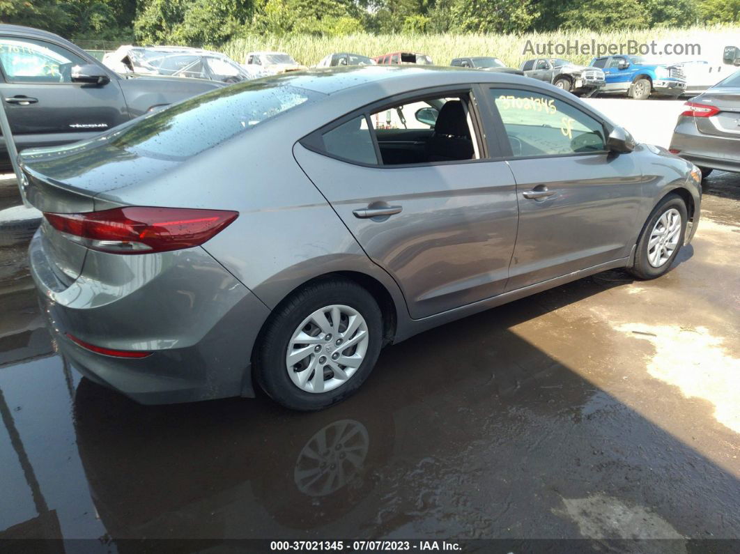 2018 Hyundai Elantra Se Gray vin: 5NPD74LF9JH330292