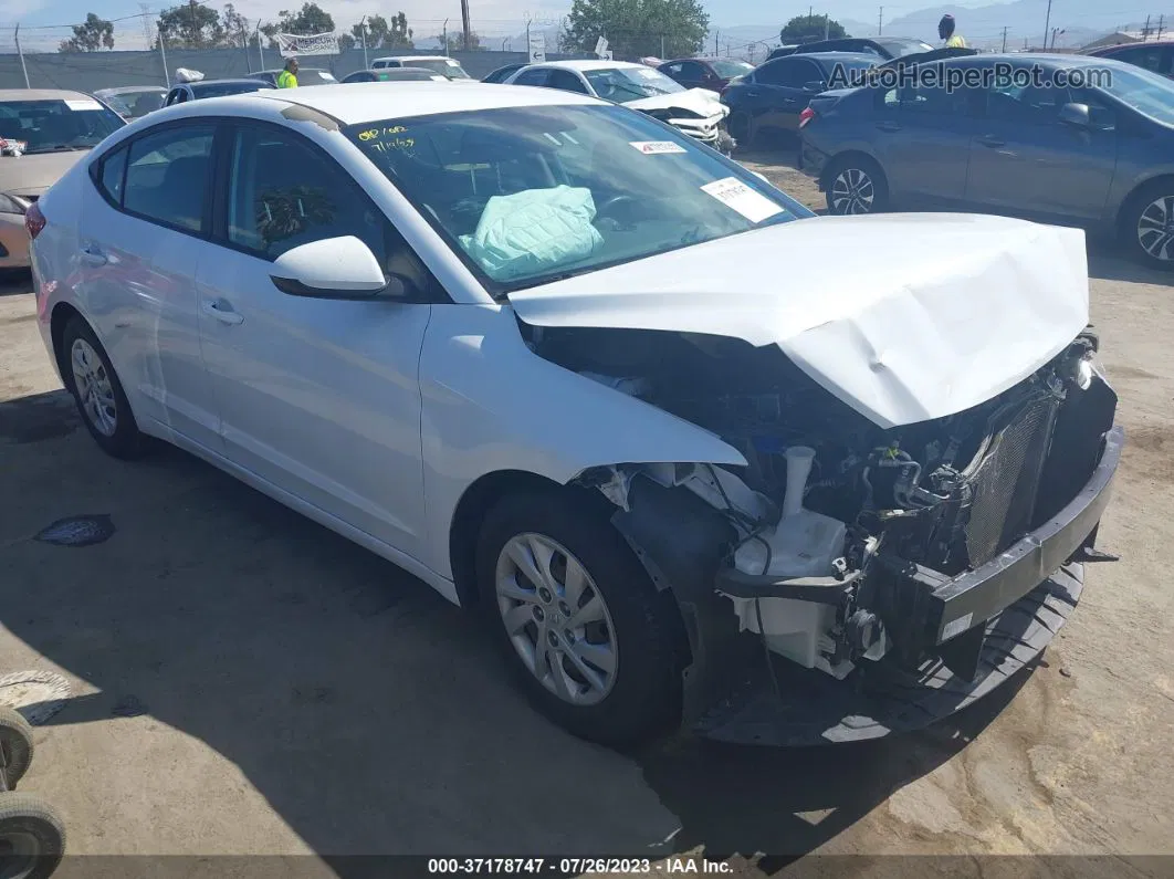 2018 Hyundai Elantra Se White vin: 5NPD74LF9JH332186