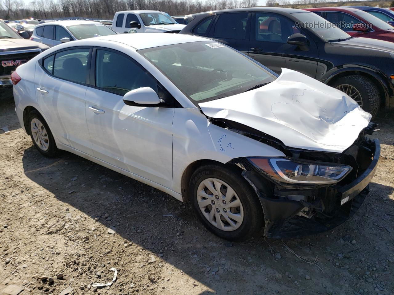 2018 Hyundai Elantra Se White vin: 5NPD74LF9JH397331