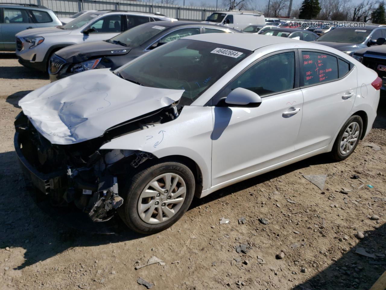 2018 Hyundai Elantra Se White vin: 5NPD74LF9JH397331