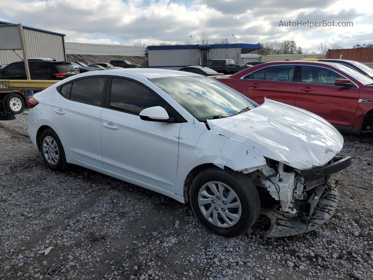 2019 Hyundai Elantra Se White vin: 5NPD74LF9KH424111