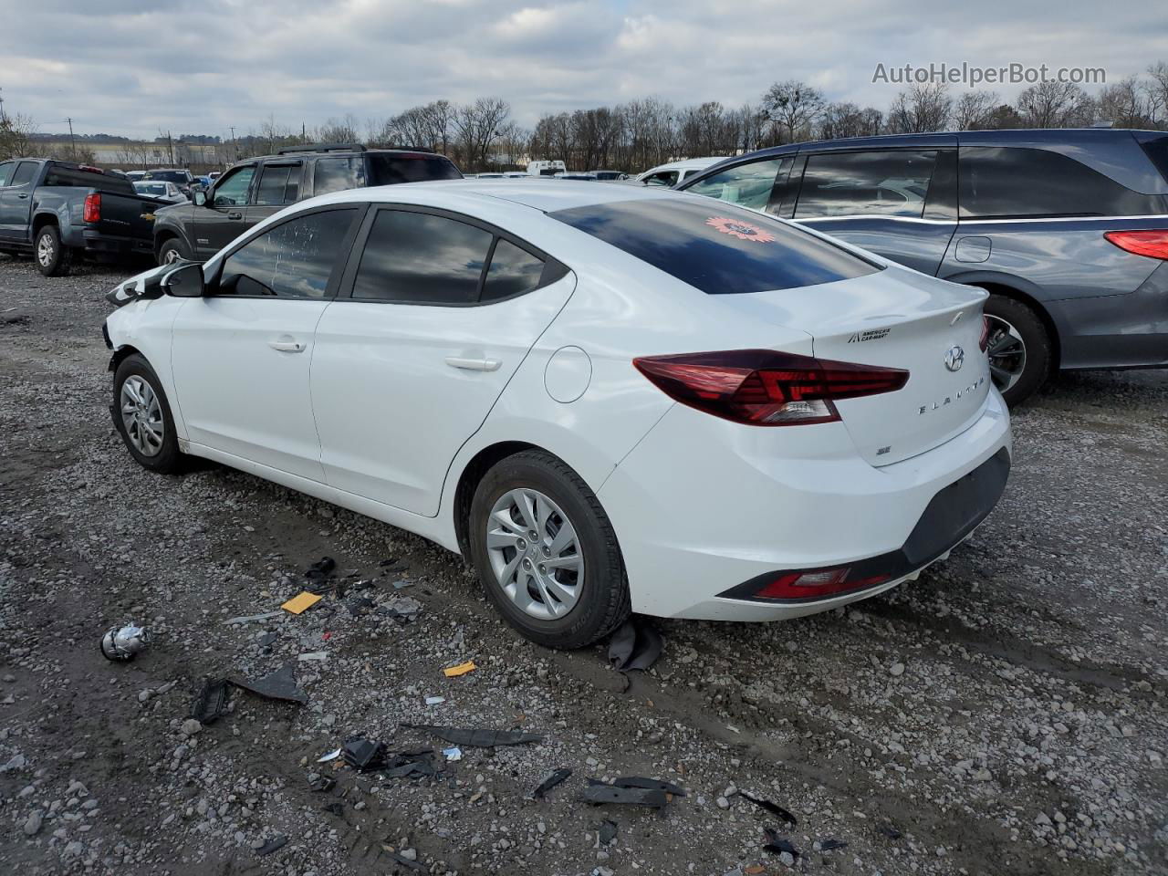 2019 Hyundai Elantra Se White vin: 5NPD74LF9KH424111