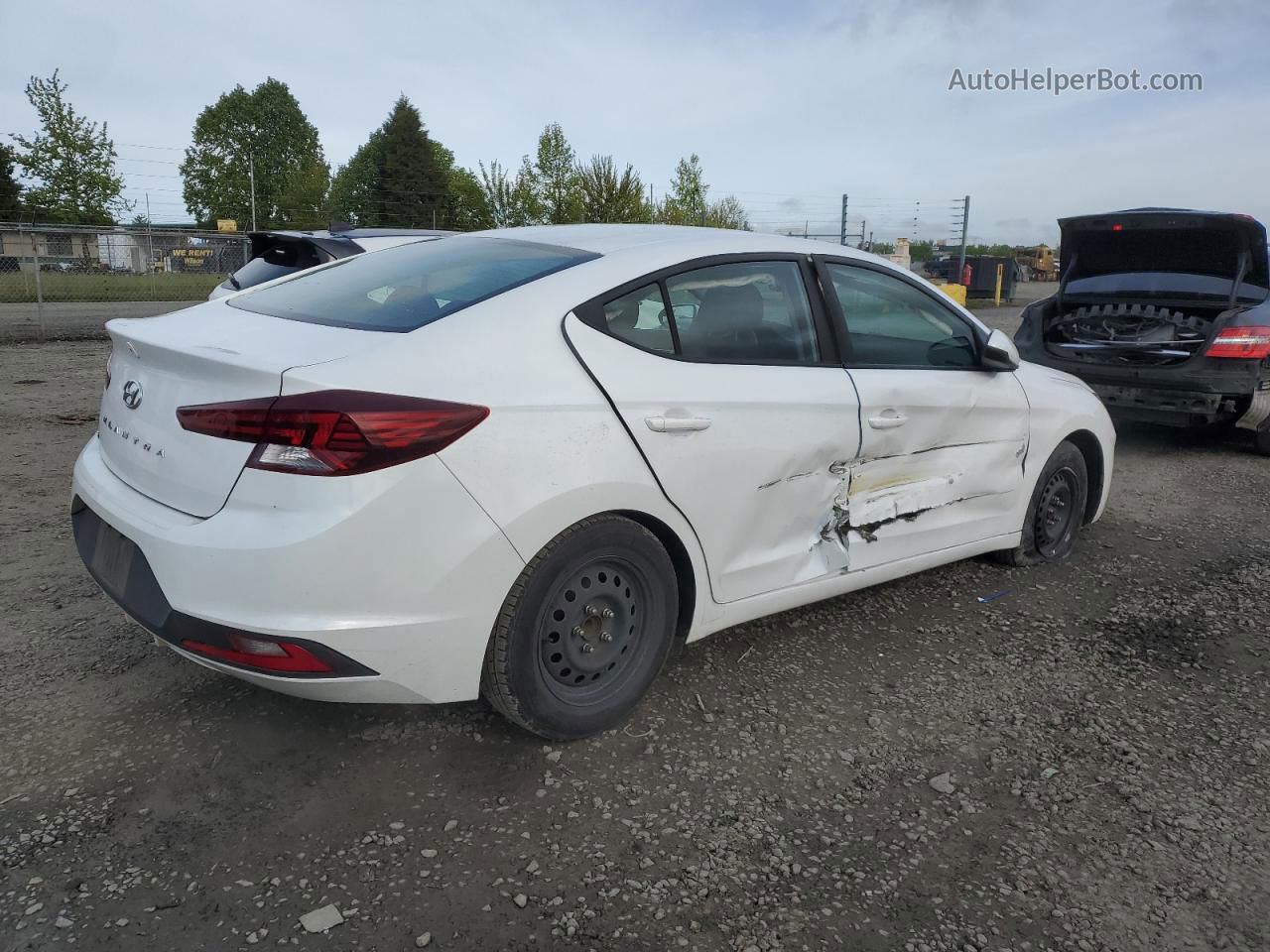 2019 Hyundai Elantra Se White vin: 5NPD74LF9KH449347