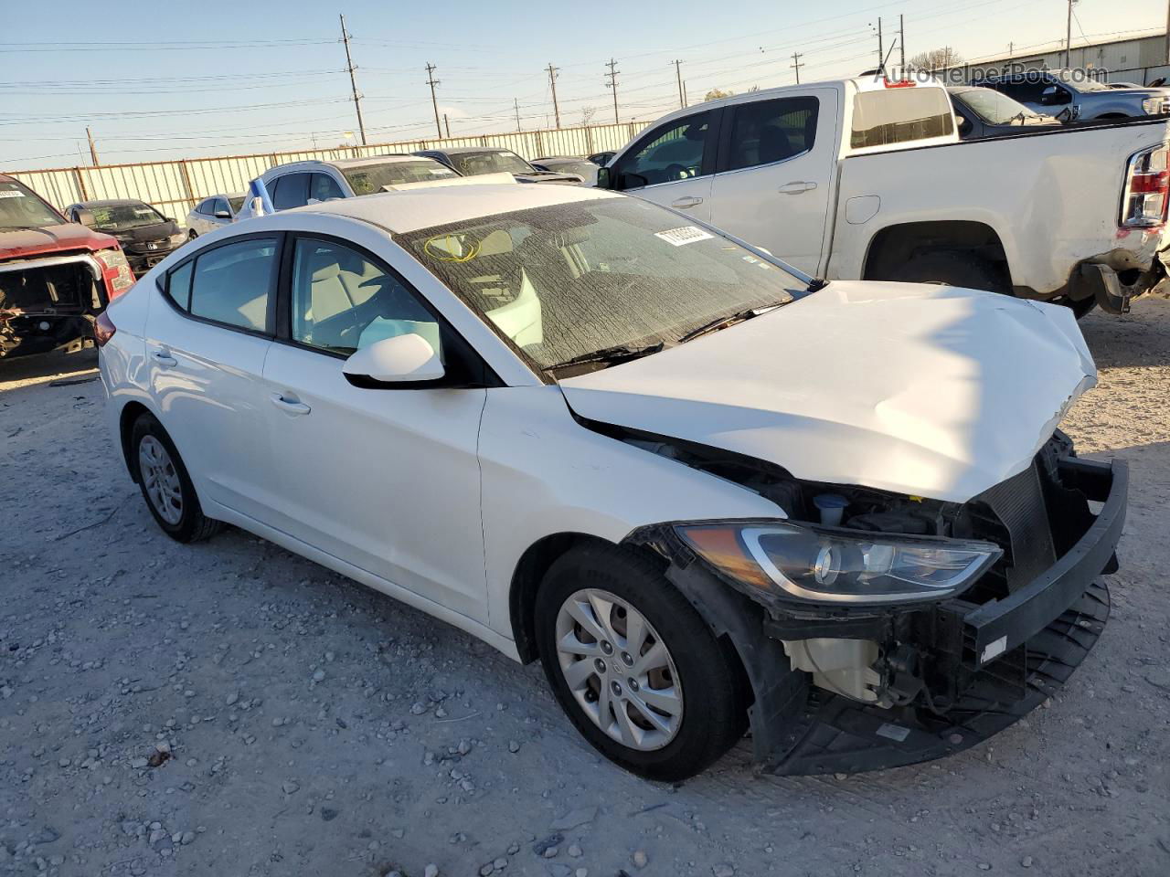 2017 Hyundai Elantra Se White vin: 5NPD74LFXHH179697