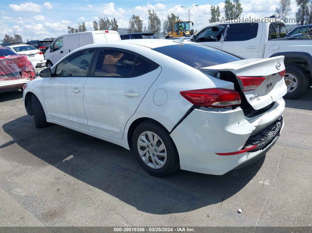 2018 Hyundai Elantra Se White vin: 5NPD74LFXJH400205