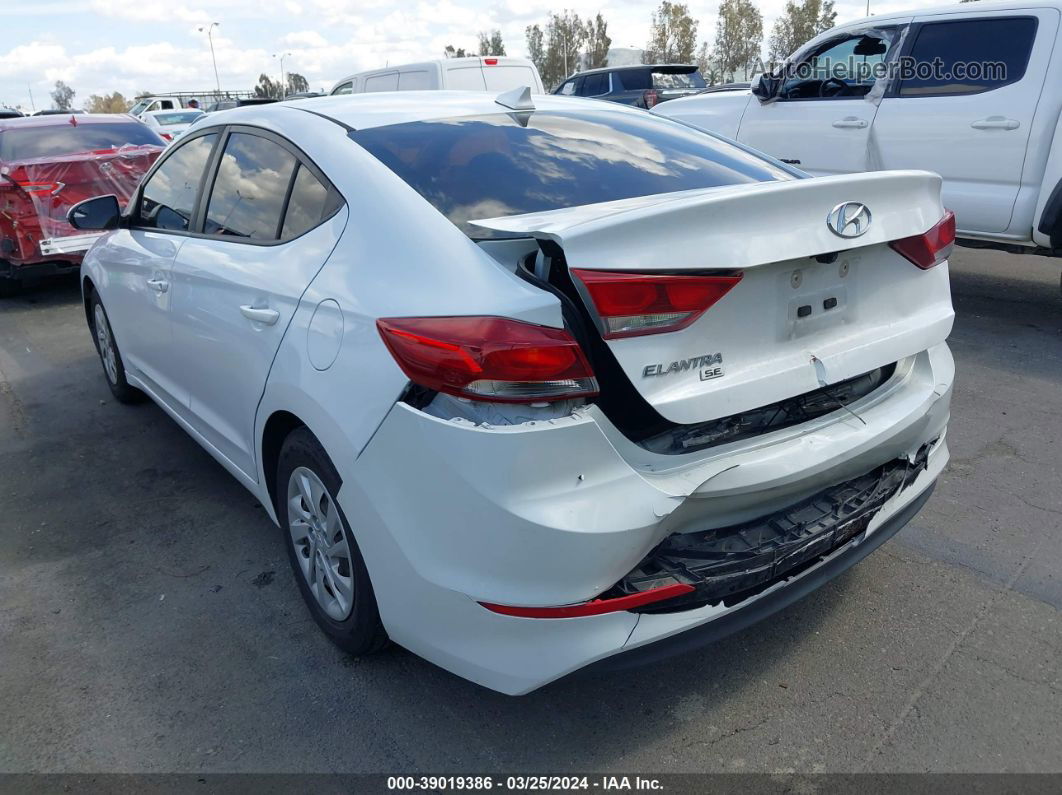 2018 Hyundai Elantra Se White vin: 5NPD74LFXJH400205